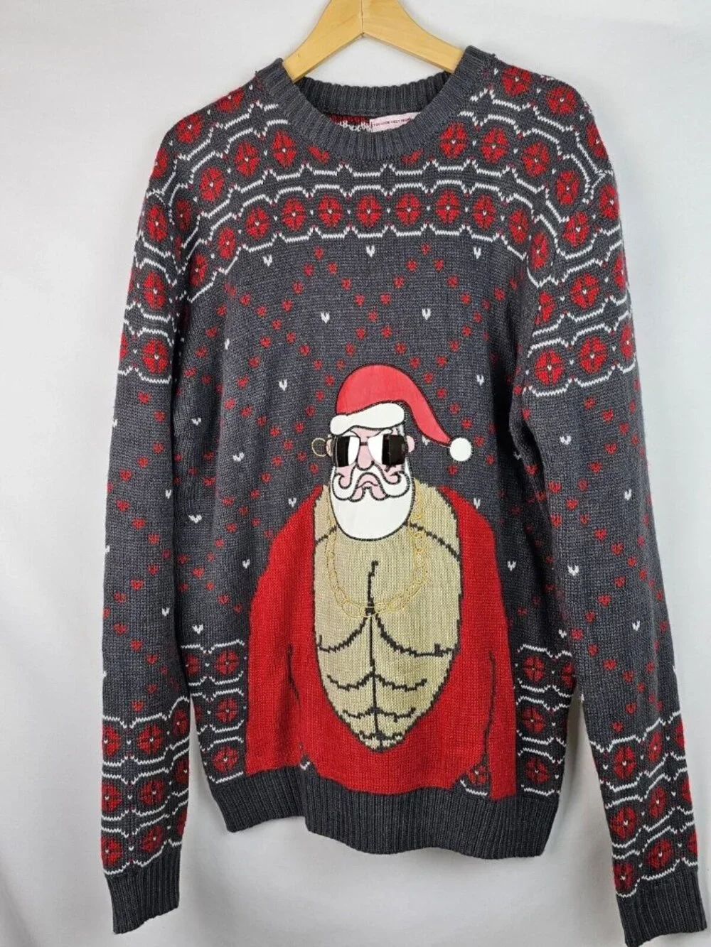 You Look Ugly Today Ugly Christmas Sweater Size Medium Bad Santa Sunglasses Top